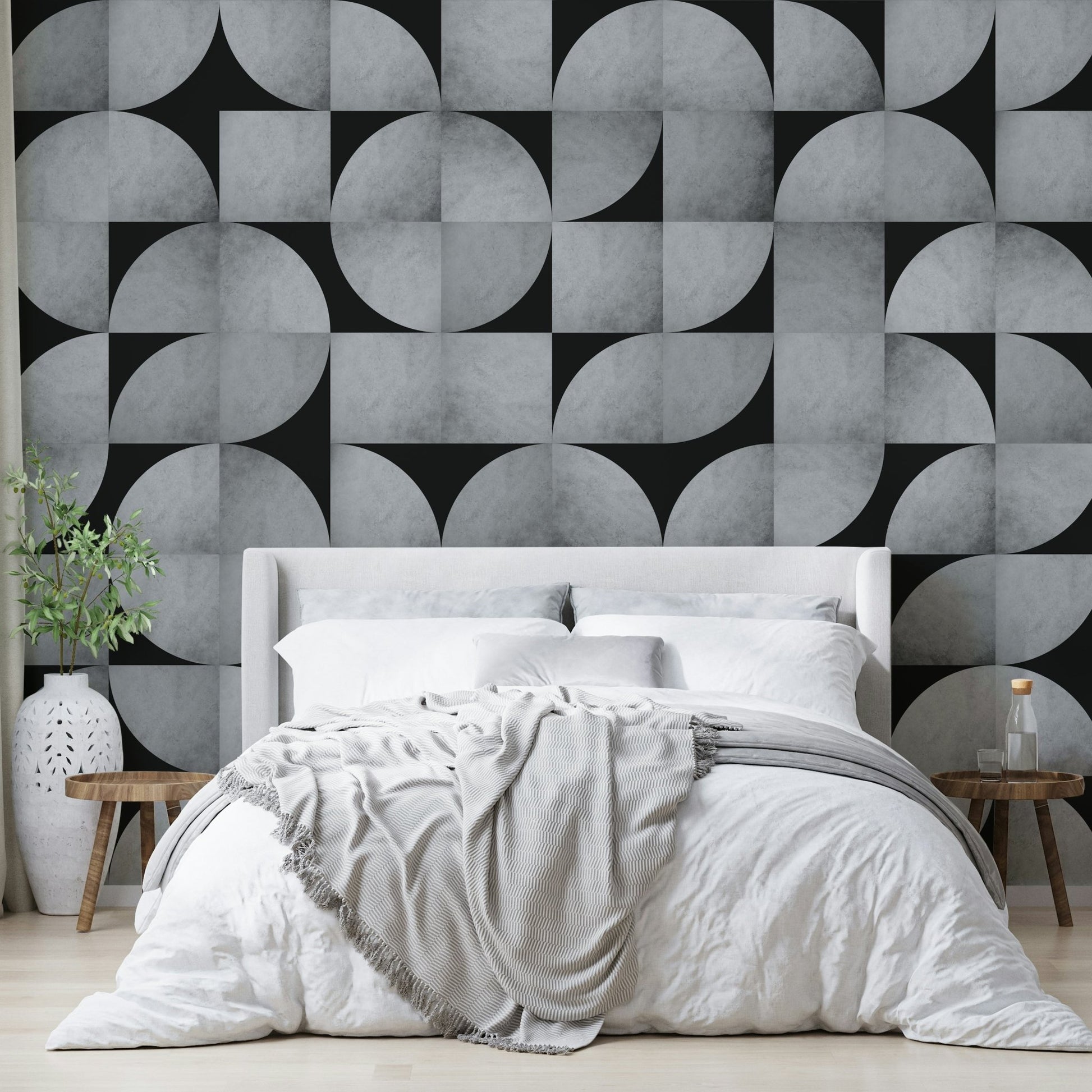Artistic mid-century concrete mosaic wall mural.

