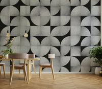 Vintage concrete mosaic mural for modern interiors.


