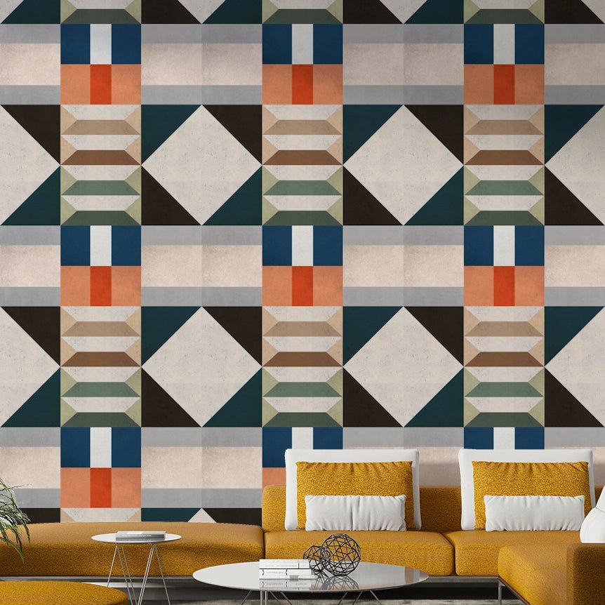 Peel-and-stick Mid Century Green wallpaper for easy application

