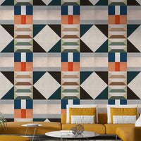 Peel-and-stick Mid Century Green wallpaper for easy application

