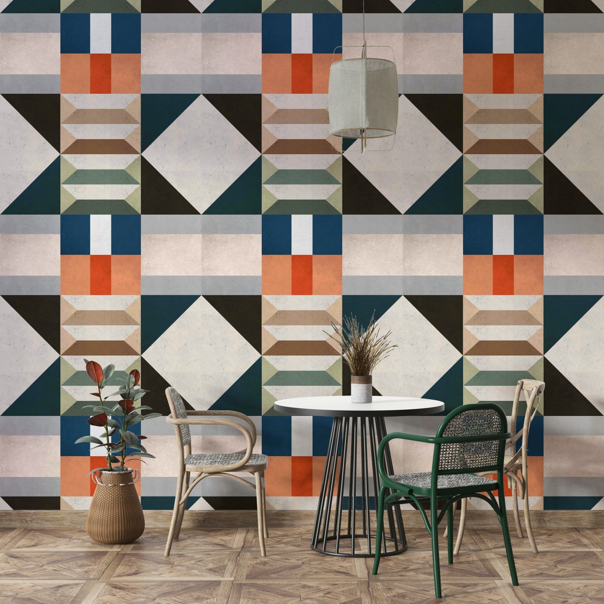 Mid Century Green wallpaper for vintage-inspired decor

