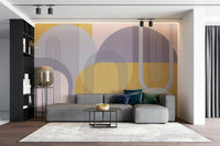 Sleek and stylish mid-century modern abstract wall mural

