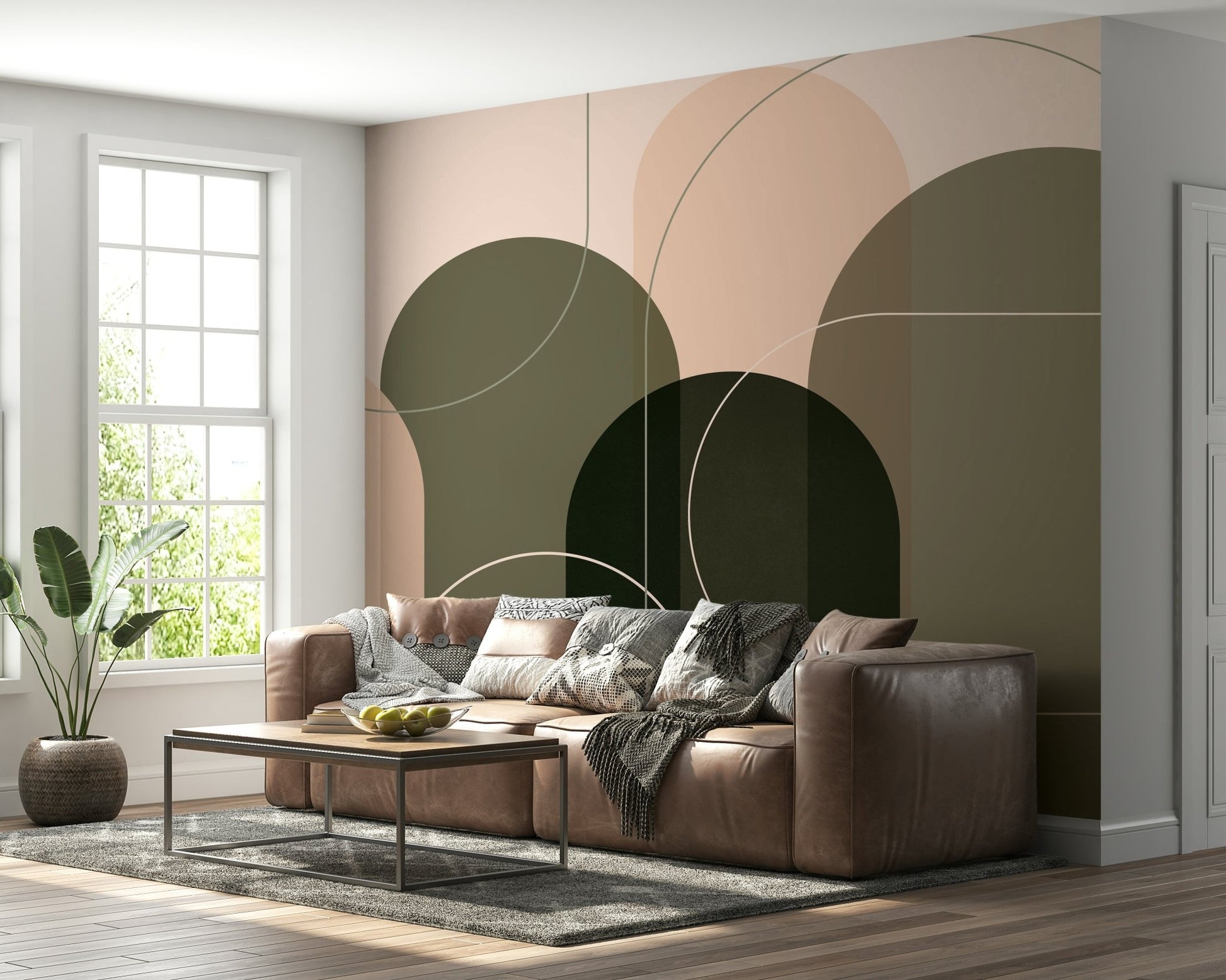 Mid-century inspired abstract shapes wall decor

