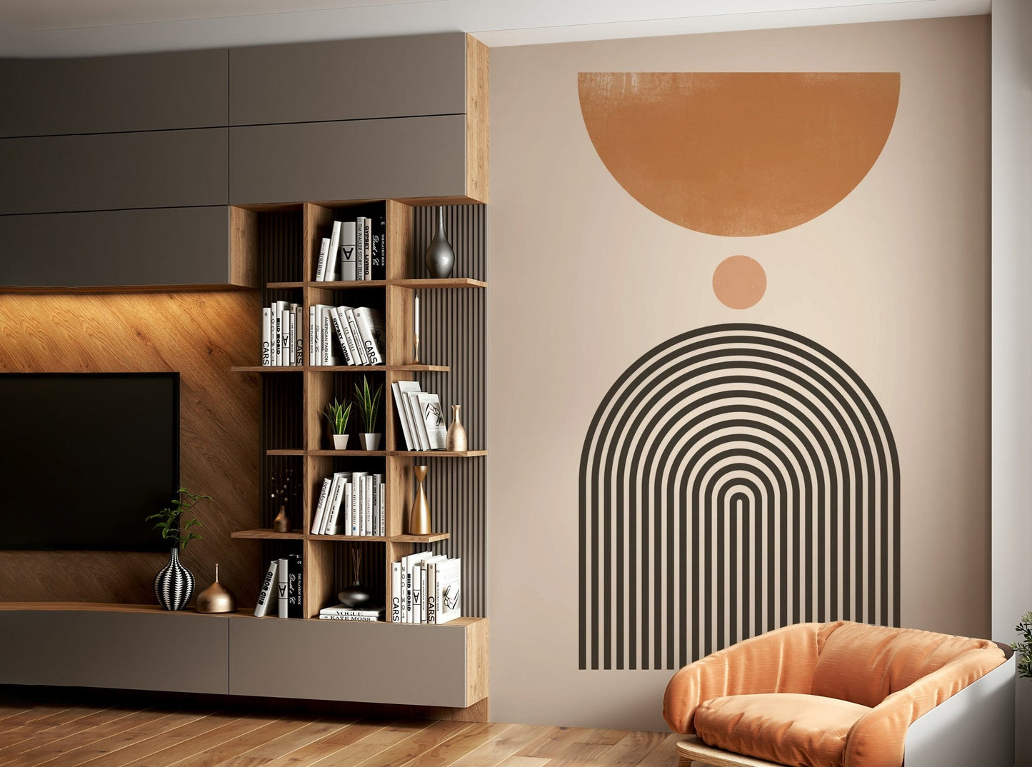 Mid-Century Modern Arch Wall Mural