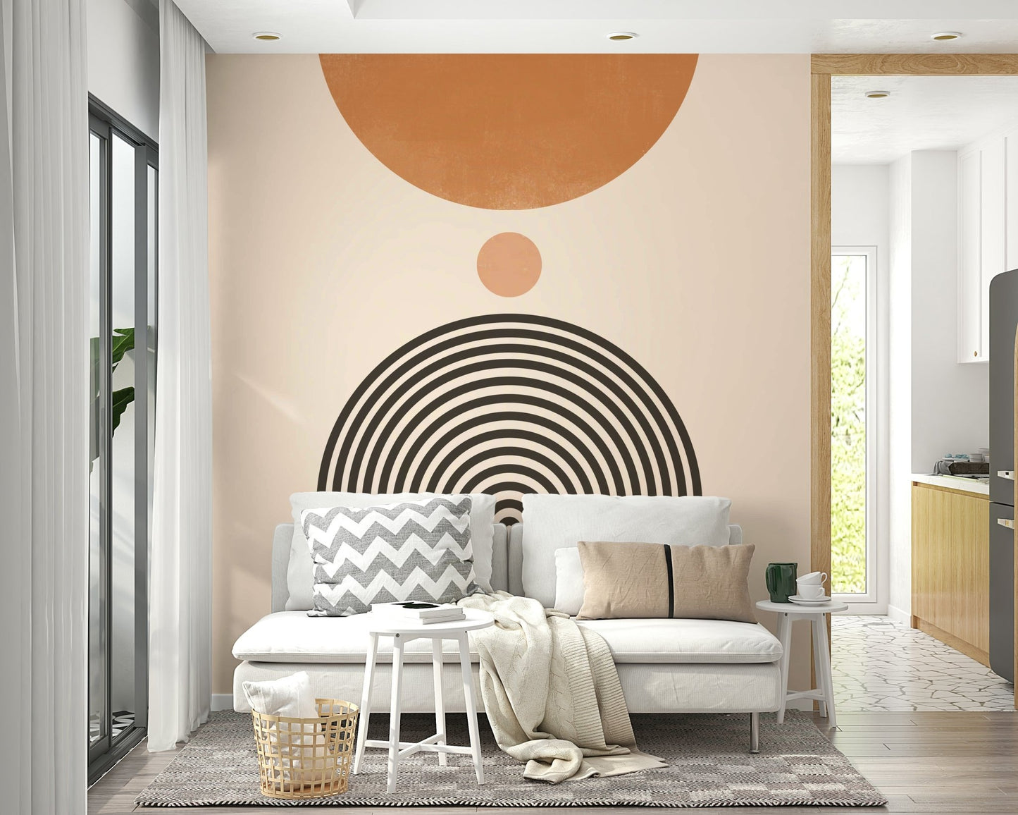 Mid-Century Modern Arch Wall Mural