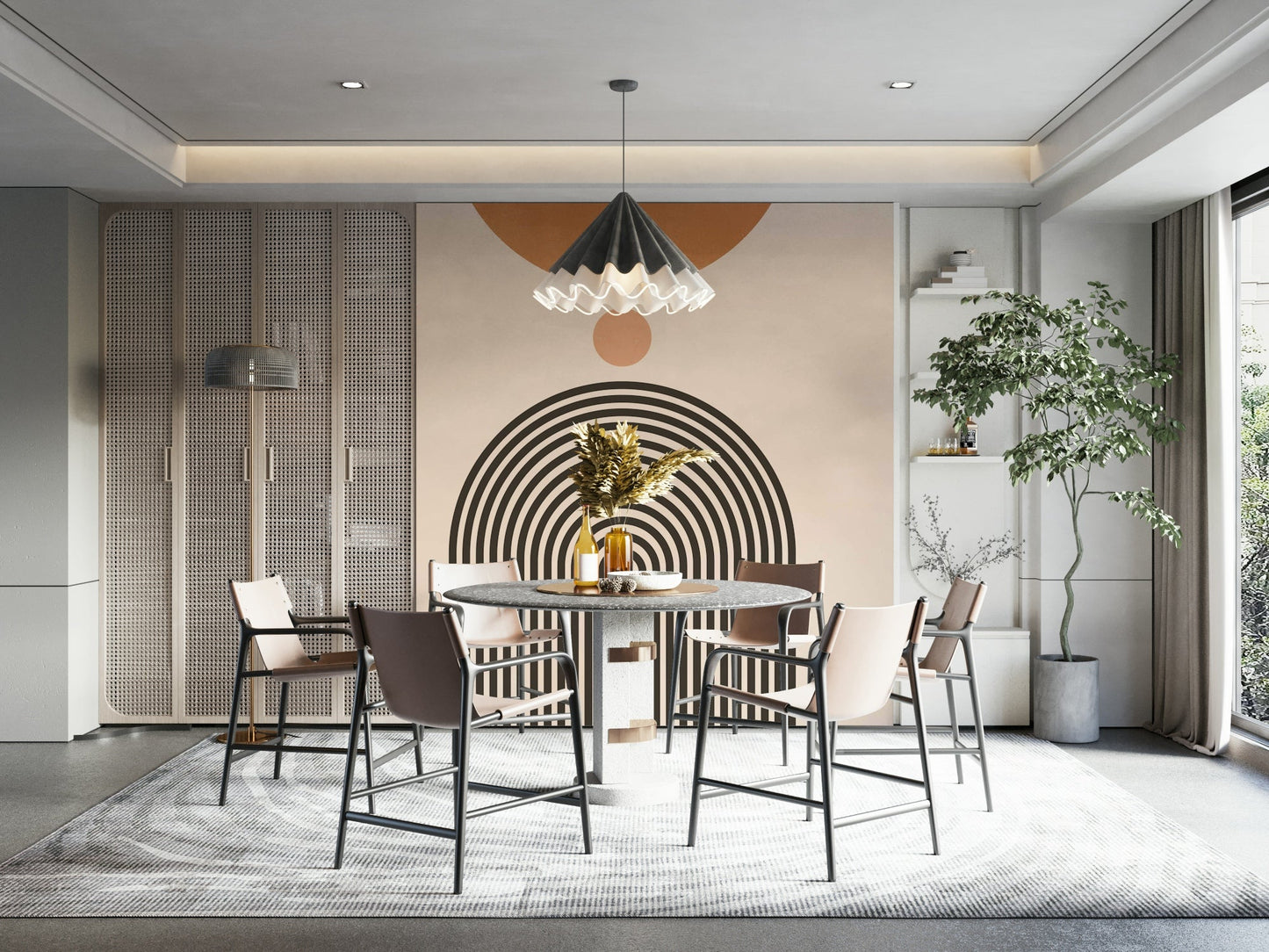Mid-Century Modern Arch Wall Mural