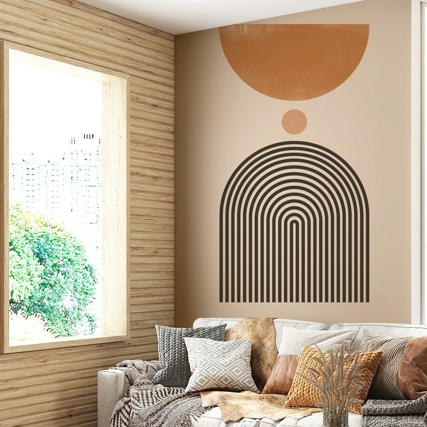 Mid-Century Modern Arch Wall Mural