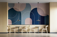 Unique arches wall mural featuring Mid-Century Modern design., GD1670