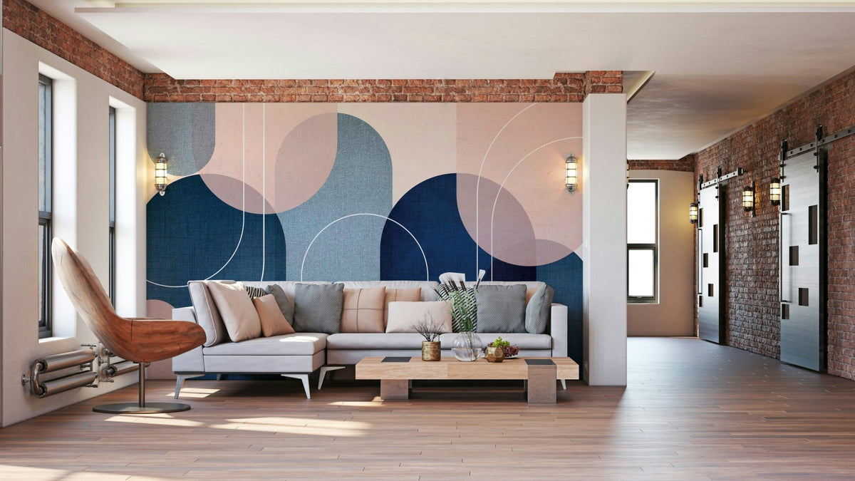 Mid-Century Modern arches wall mural for stylish rooms., GD1670