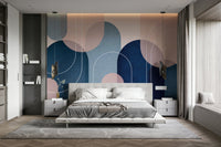 Elegant Mid-Century Modern arches mural for living spaces., GD1670