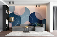 Trendy arches wall mural in a Mid-Century Modern aesthetic., GD1670