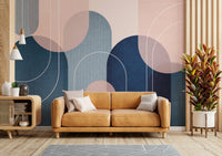 Sophisticated Mid-Century Modern arches mural for interiors., GD1670