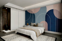 Stylish Mid-Century Modern arches mural for interior design., GD1670