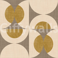 Retro Mid-Century Modern Arcs Wallpaper with a bold, circular arrangement.