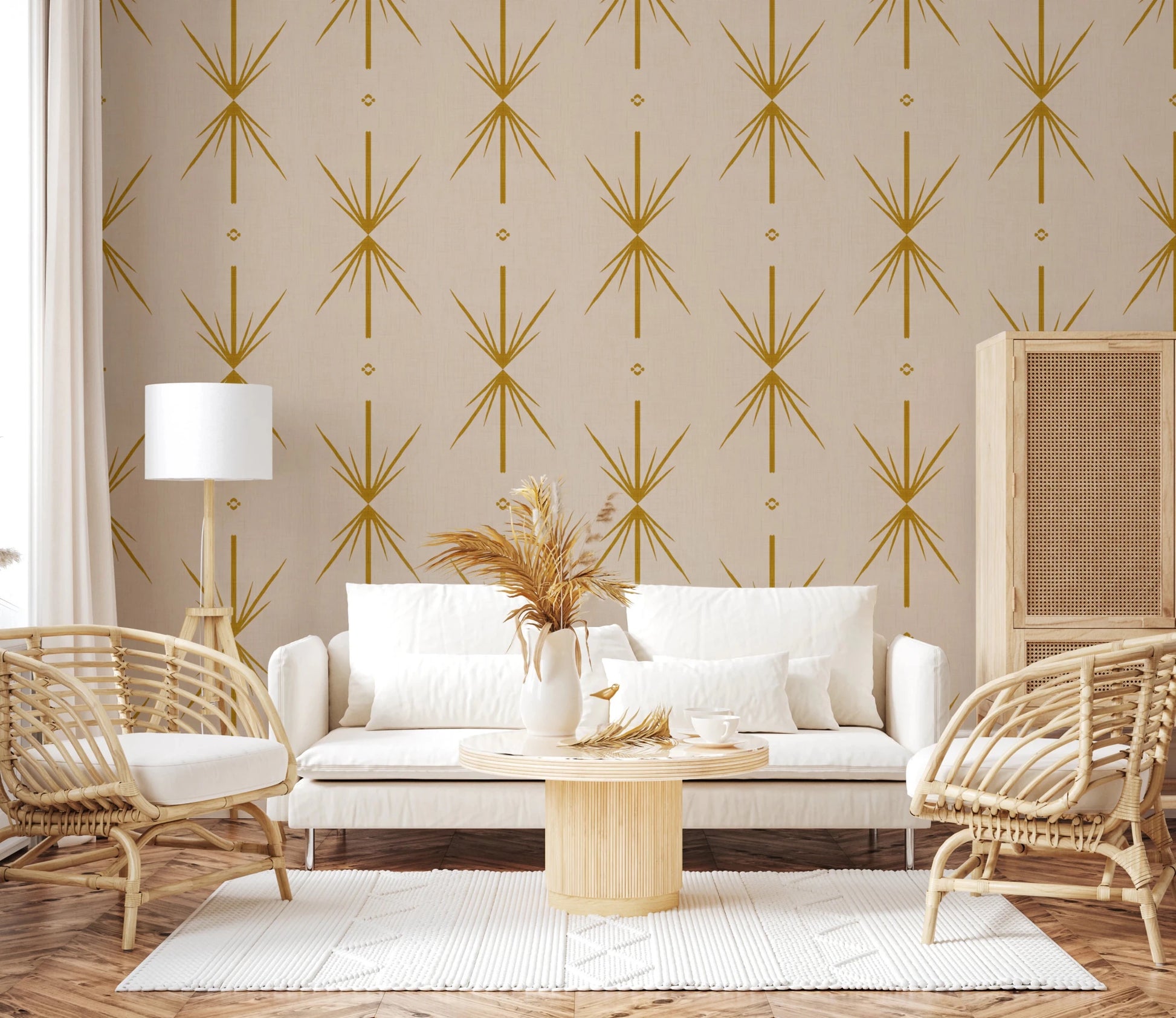 Starburst Cross wallpaper with open spacing and clean mid-century structure, GD8708