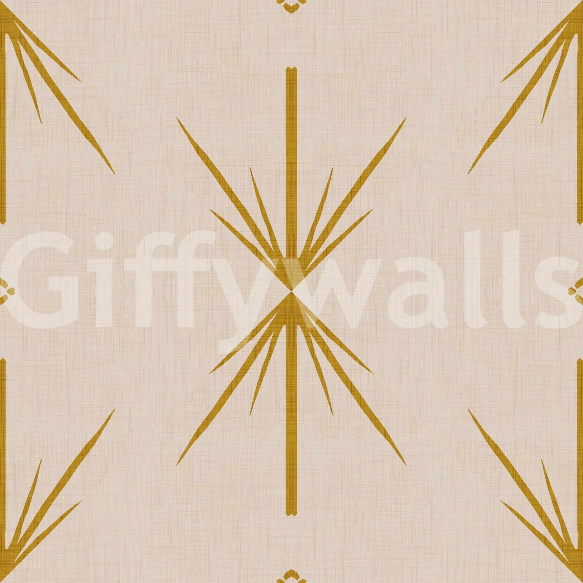 Atomic Starburst wallpaper in mustard with a crisp cross-style arrangement, GD8708
