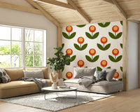 Elegant mid-century modern floral print for walls.

