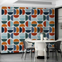 The color palette is retro and sophisticated, with colors like mustard and olive.

