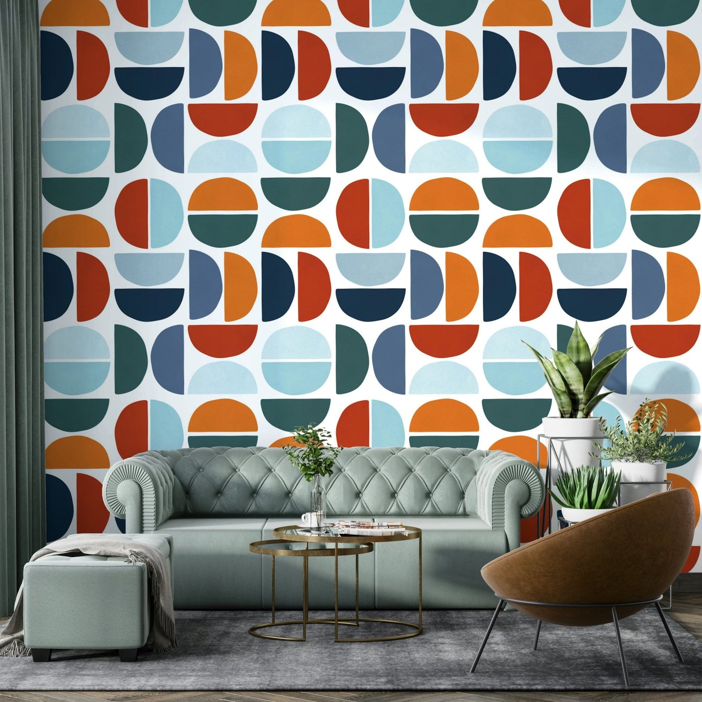 The wallpaper has a smooth, matte finish.

