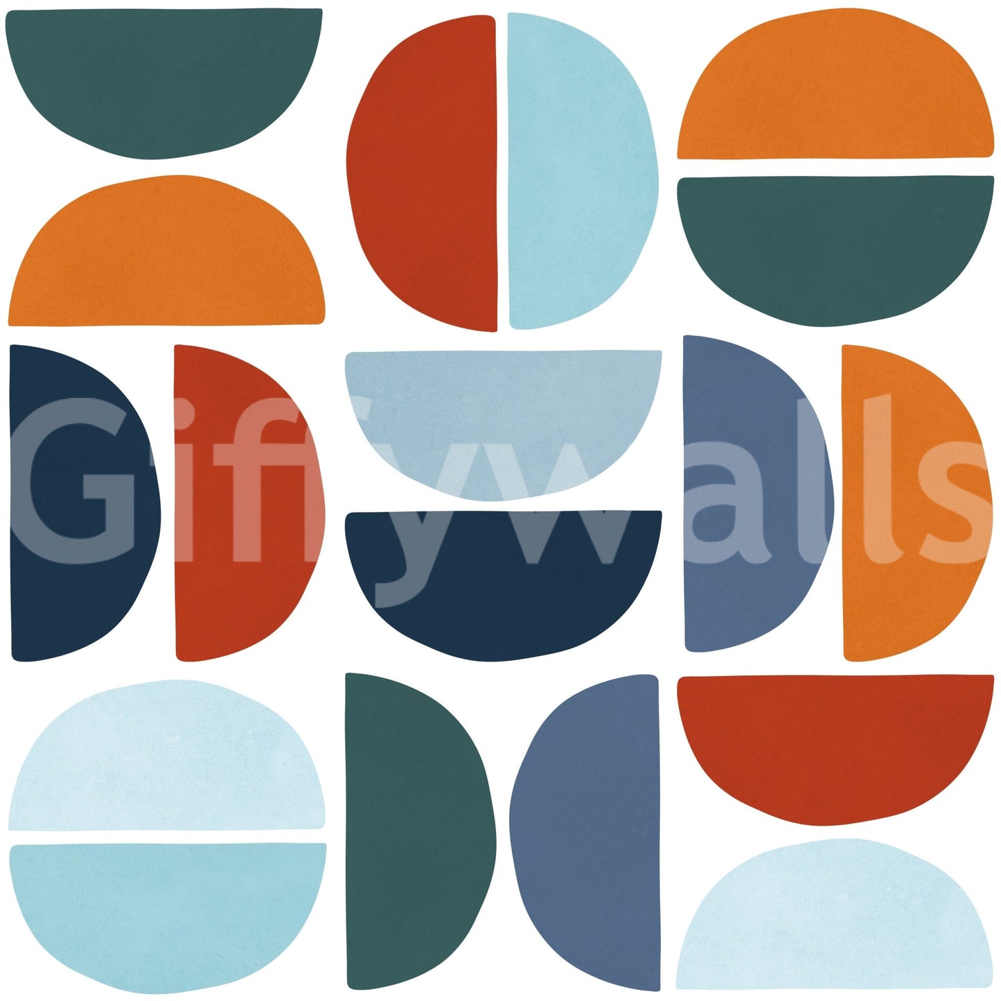 The wallpaper is well-lit, showing off the clean lines of the pattern.