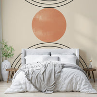 The Bedroom looks more composed with a Mid-Century Modern Minimalism wall mural