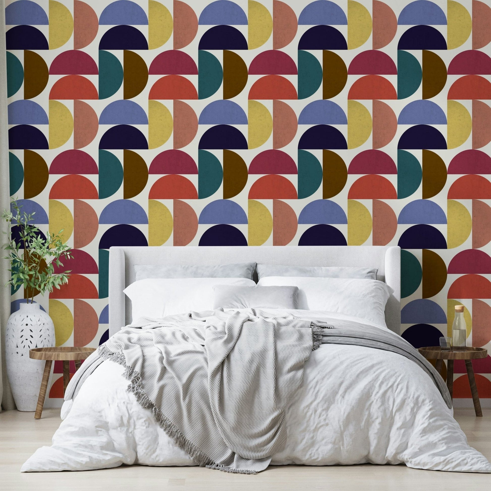 Semi-circle vintage mosaic print

