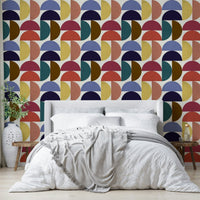 Semi-circle vintage mosaic print

