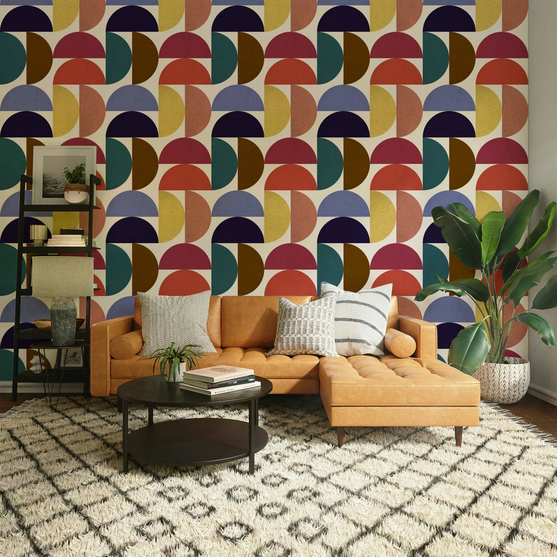 Retro shapes with modern contrast

