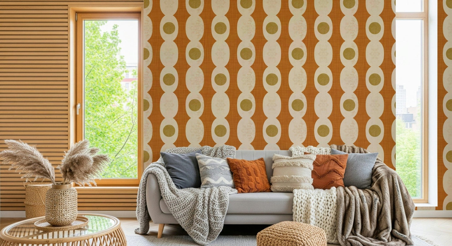 Statement wall Mid-Century Modern Motif Wallpaper⁠ panel