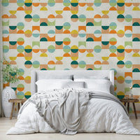 A high-resolution wall mural with a mid-century modern geometric pattern.

