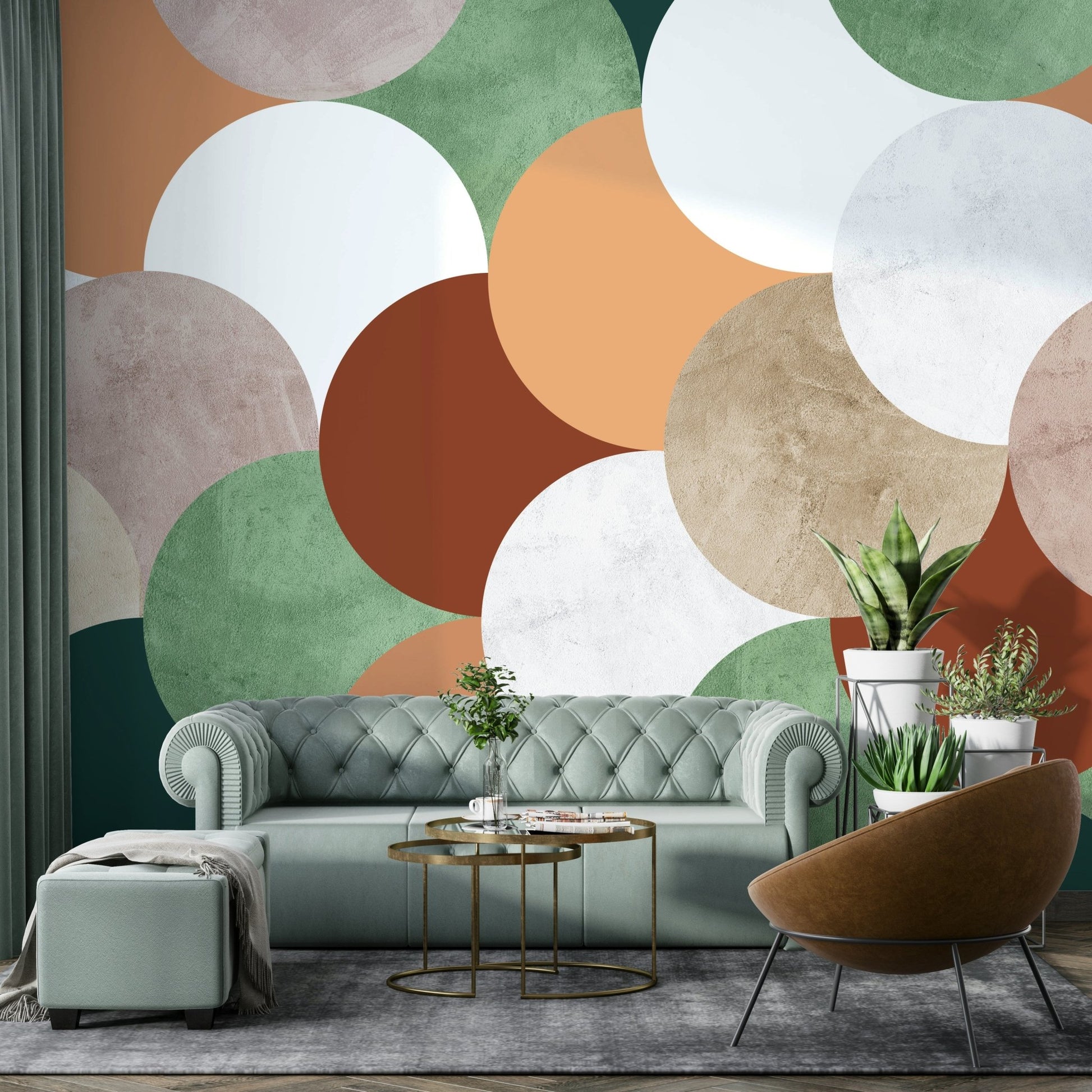 Living room mid century wall design


