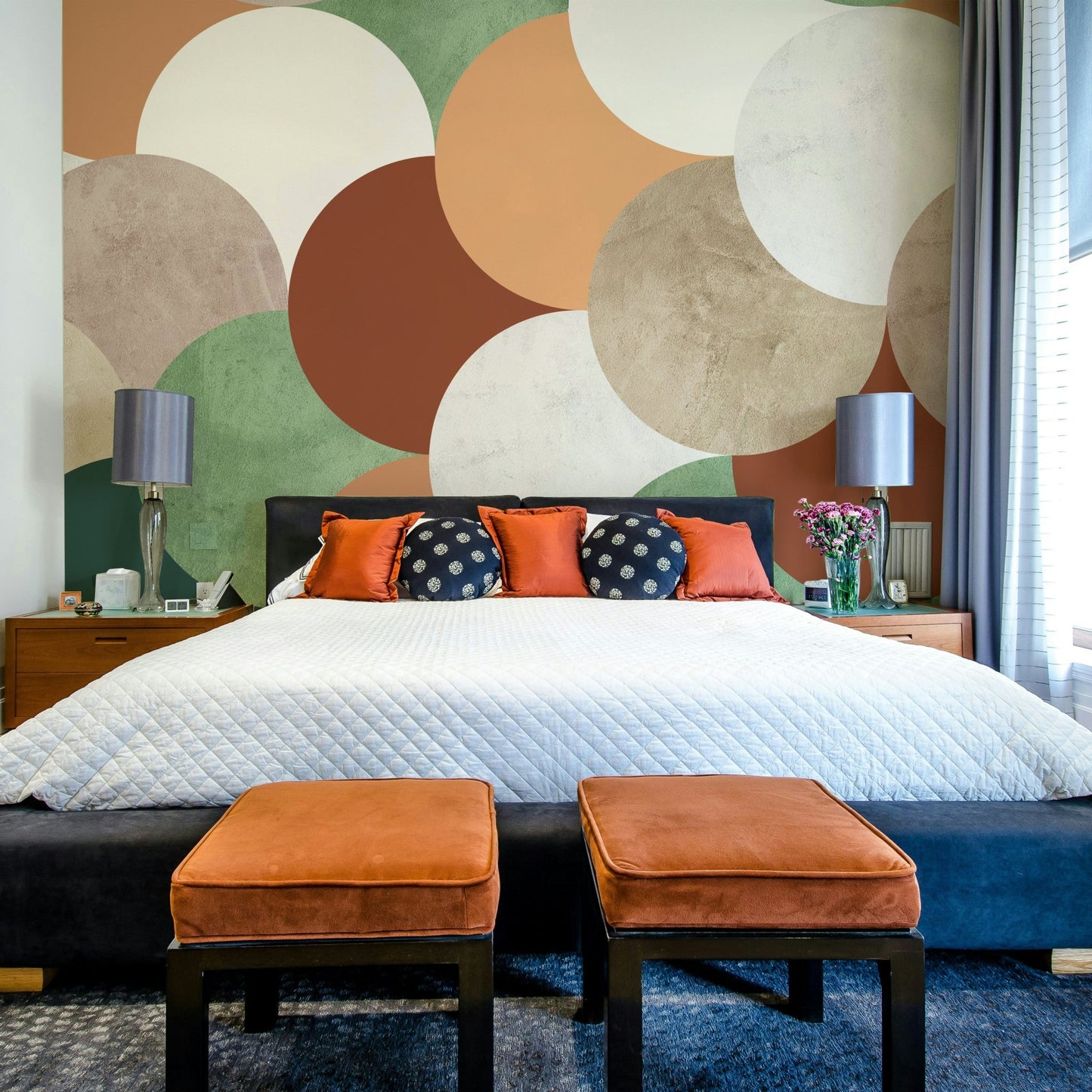 Bold geometric mid century wallpaper

