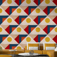 Dynamic Mid Century Multicolor wallpaper for creative spaces

