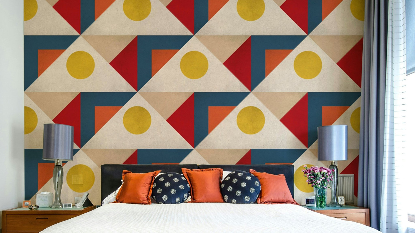 Mid Century Multicolor wallpaper for bold, retro decor

