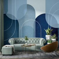Serene Blues Mid Century Wall Design

