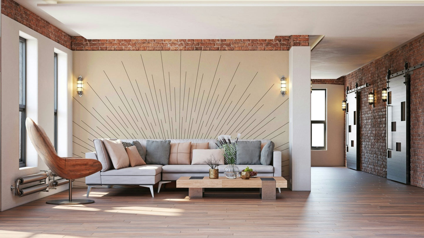 Mid-Century Sun Wall Mural