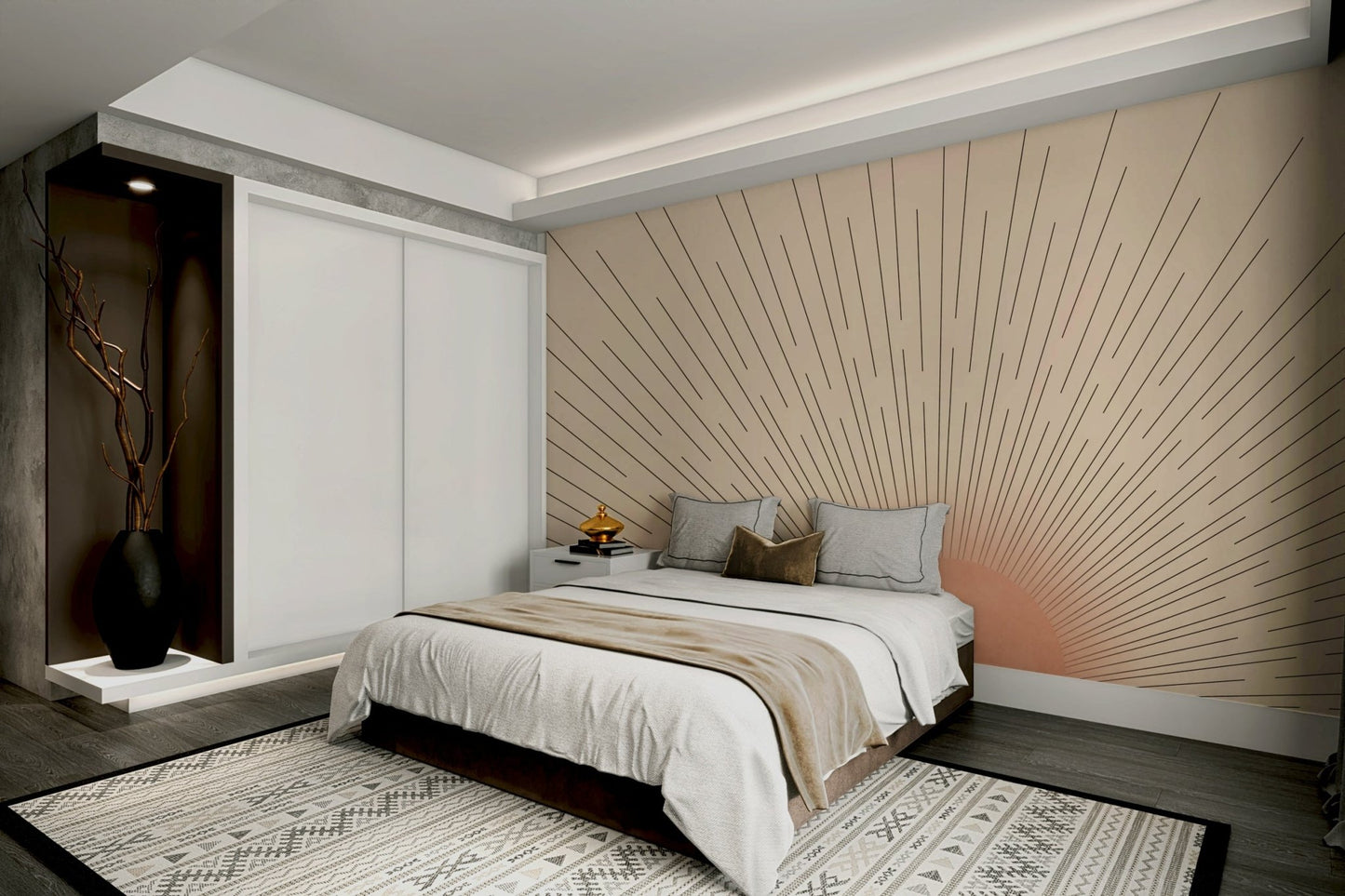 Mid-Century Sun Wall Mural