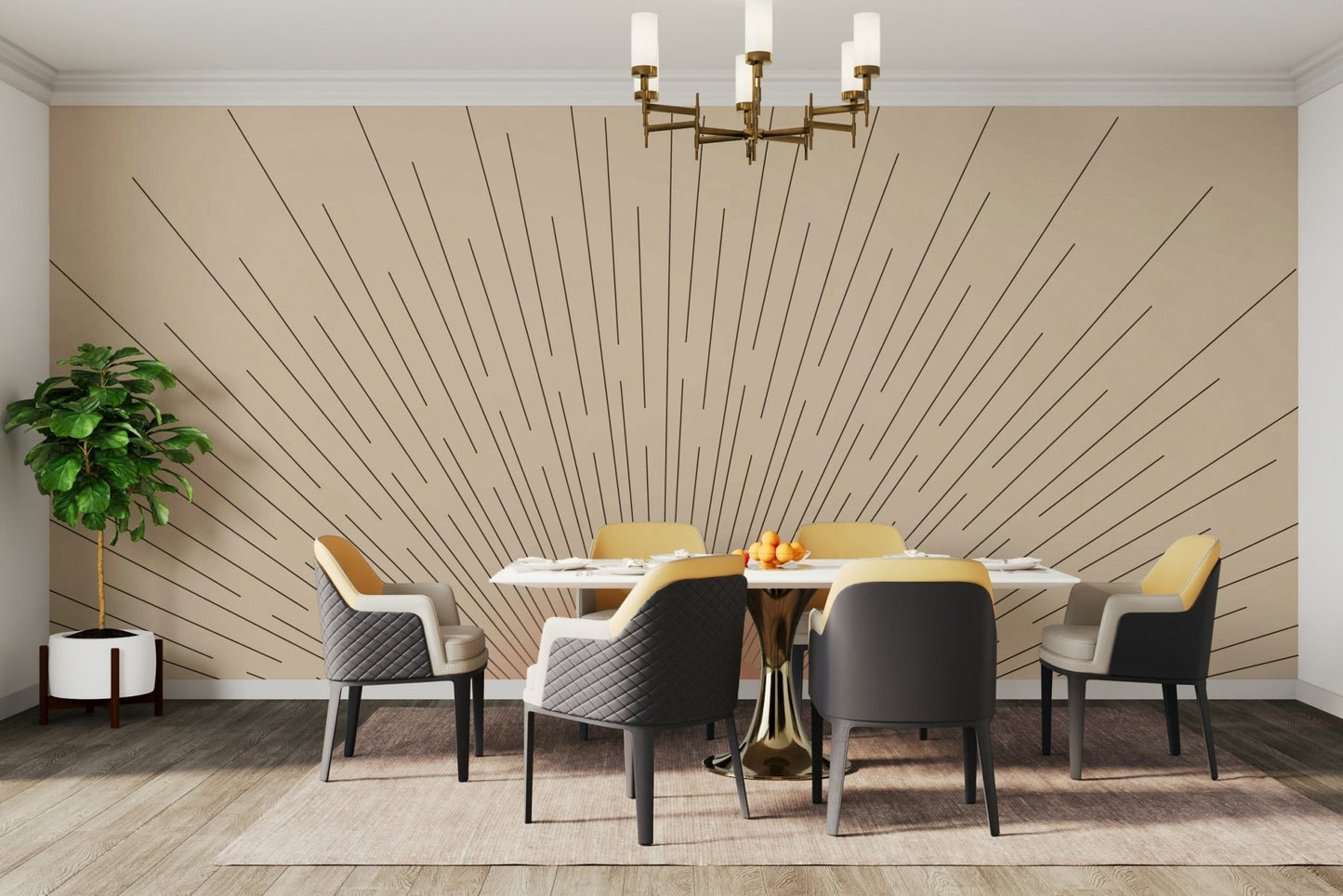 Mid-Century Sun Wall Mural