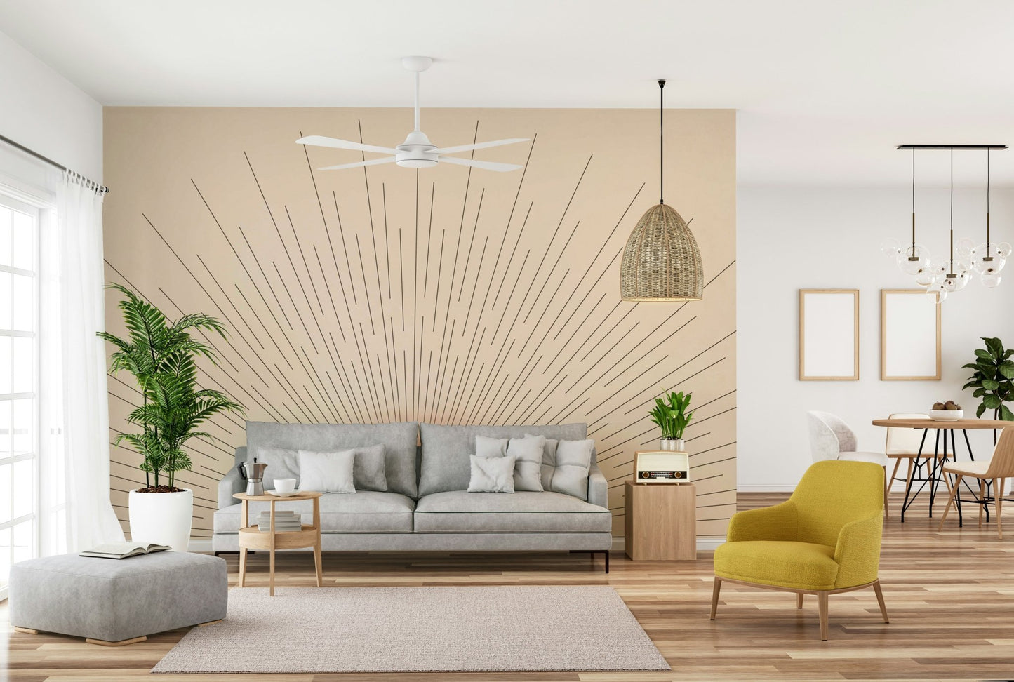 Mid-Century Sun Wall Mural