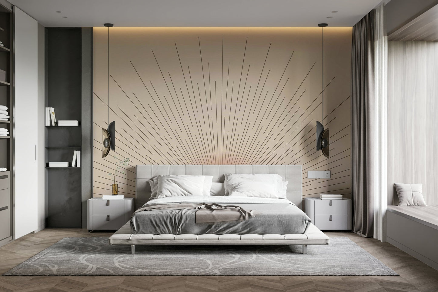 Mid-Century Sun Wall Mural