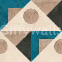 Calming Mid Century Teal wallpaper for modern interiors

