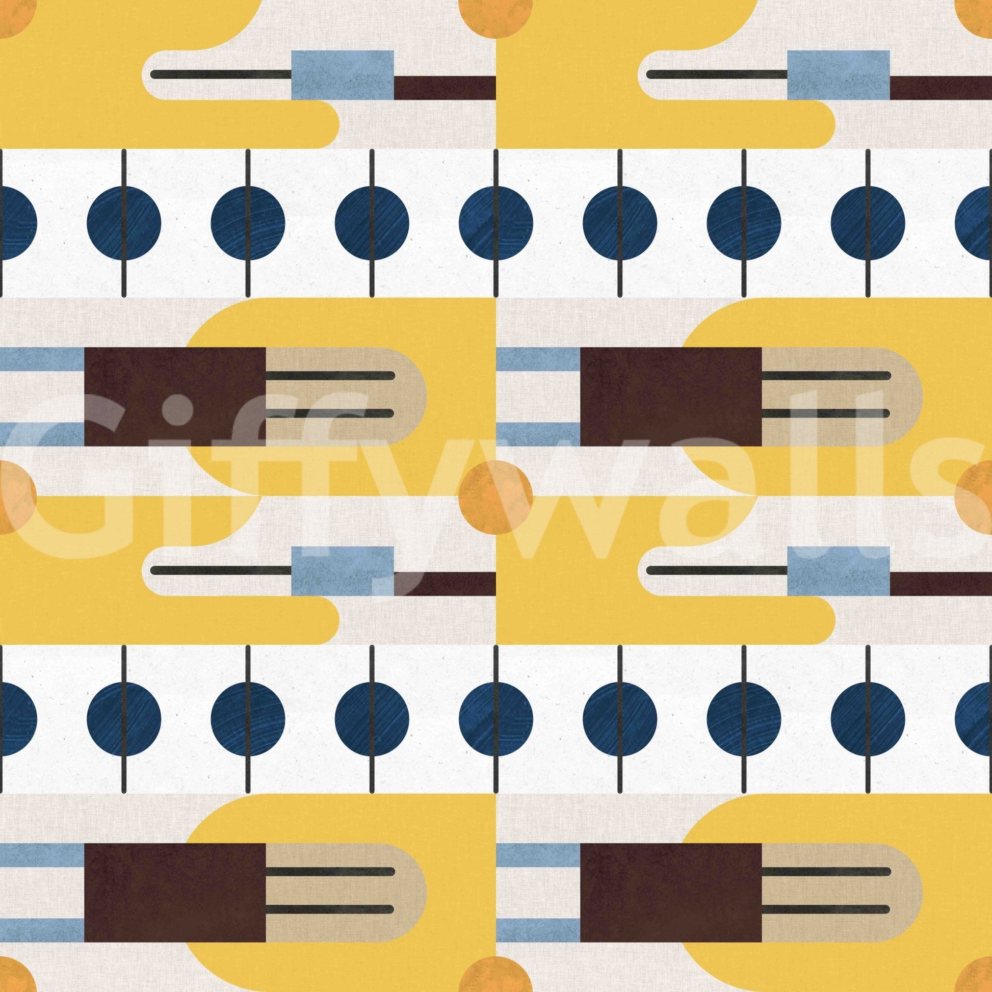 Vintage-inspired wall design using Mid Century Wallpaper

