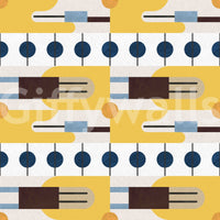 Vintage-inspired wall design using Mid Century Wallpaper

