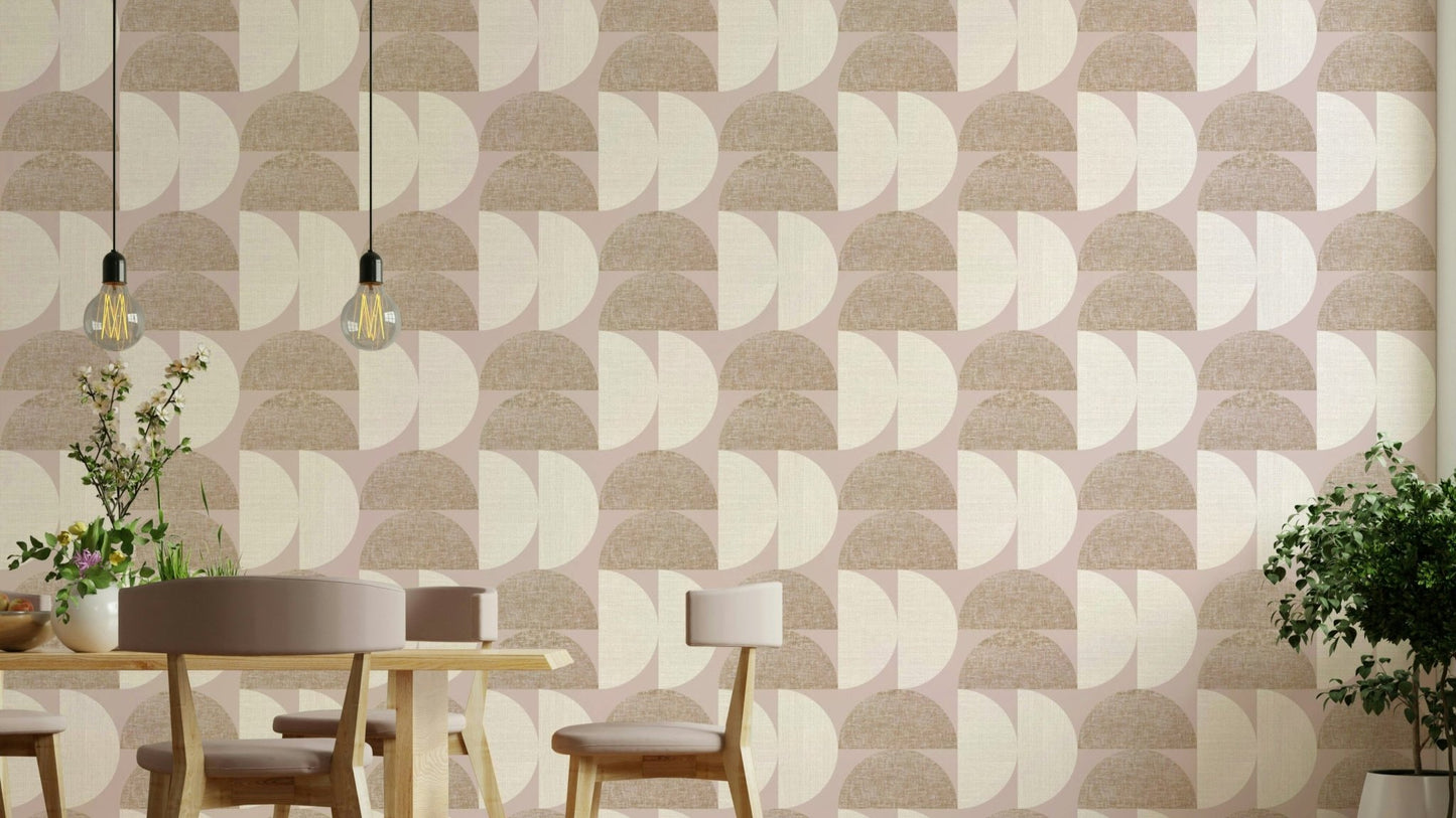 Living room wall featuring Mid Century geometric print

