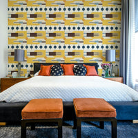Mid Century Wallpaper in natural light highlighting symmetry

