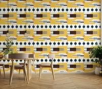 Close-up of abstract design on Mid Century Wallpaper

