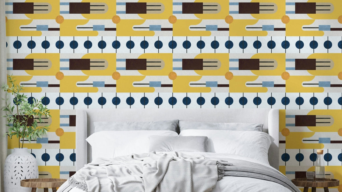 Mid Century Wallpaper featuring bold retro patterns, GD2175