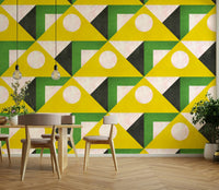 Retro-inspired Mid Century Yellow wallpaper for home offices

