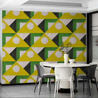 Mid Century Yellow wallpaper for energetic home decor

