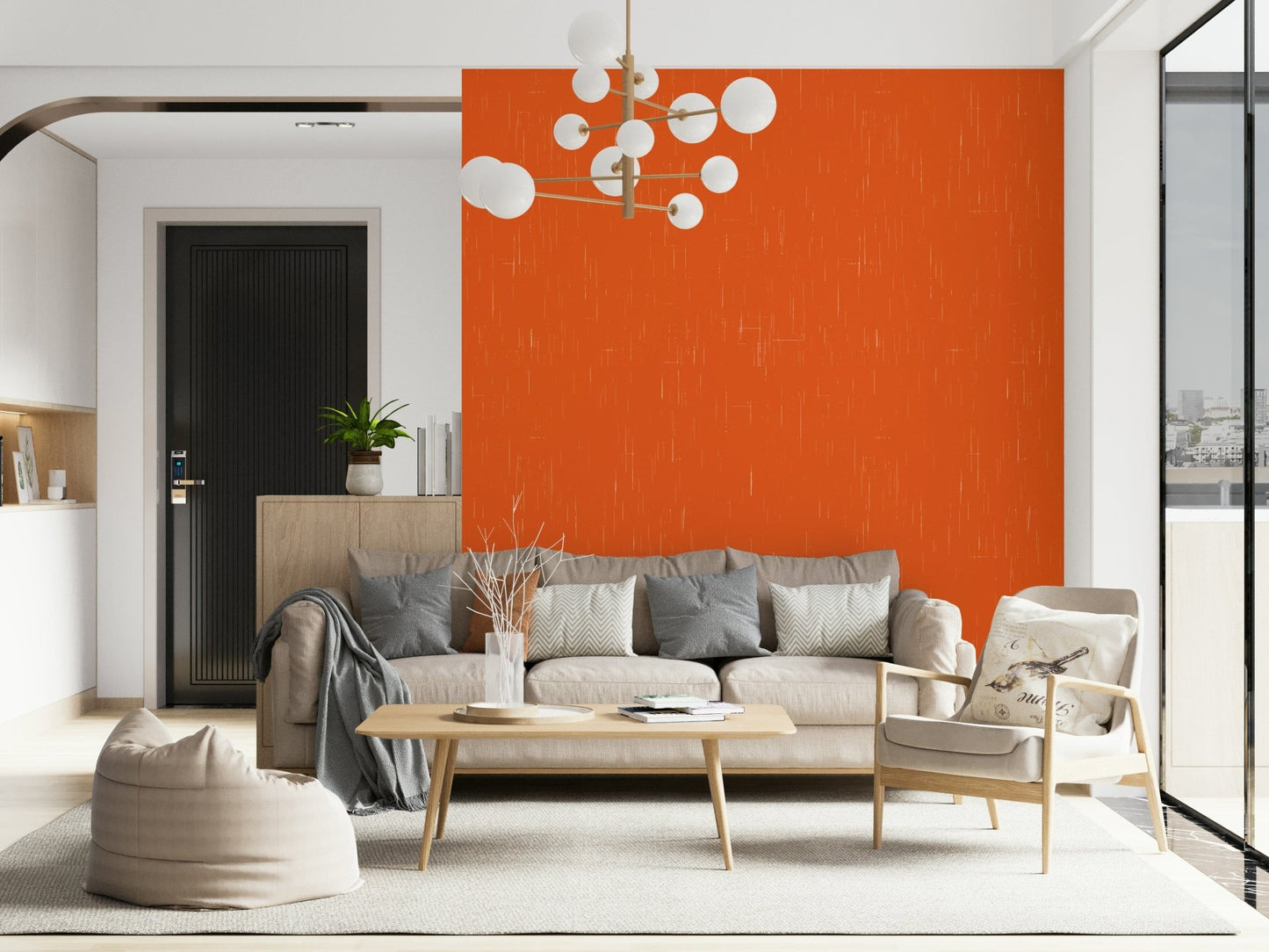 Mid Mod Orange wallpaper for walls cool retro appeal.